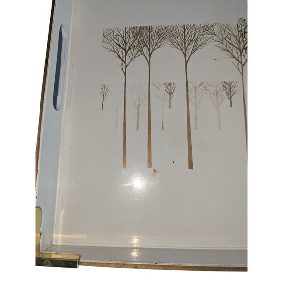 Vintage Otagiri Lacquered Wood Tray With Tree Design - Golden Mist Collection - Picture 8 of 10